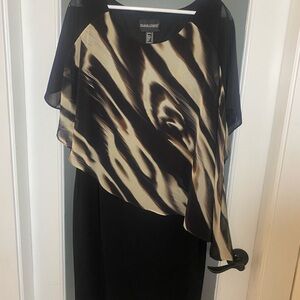 Elegant Frank Lyman Black Dress with beautiful Overlay